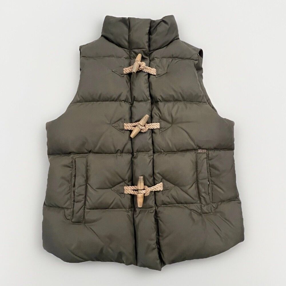 Ralph Lauren Down Puffer Vest Gilet Gorpcore Toggle Olive Green S/P Casual Cabin
